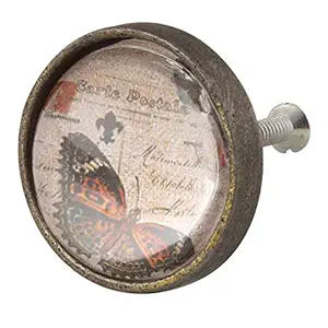 2 Pieces Shabby Chic Knobs | Iron Modern Knobs for Cabinets | Multicolor Farmhouse Drawer Pulls | Round Single Hole Cabinet Handles |3.81 cm Knobs