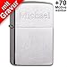 Produktbild Zippo mit Gravur "Berge + Wunschtext" ** original Zippo Benzinfeuerzeug PL 200 Chrome Brushed mit Gravur (z.B. Wunschtext, Name, Datum, Motiv) ** Made in USA