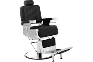 PHYSA WELLNESS & LIFESTYLE Physa - LUXURIA Black - Sillón de peluquería Negro - Altura del Asiento Regulable Entre 64 y 77 cm
