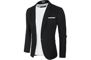 PJ PAUL JONES Chaqueta de traje deportiva para hombre, corte entallado, 1 botón, monocolor, ocio, deporte, para bodas, negocios