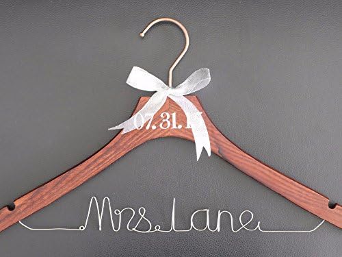 buythrow Wedding Hangers Personalised,Mrs Wedding Hangers,Wedding Hangers Custom Date Stickers,Bride Wedding Hangers Wooden