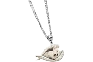 Lidssacde Haustier-Halskette Mit Schlafendem Hund-Anhänger - Süße Engel Halskette - Persönliches Geschenk Für Tierliebhaber - Geschenke Für Jungen Und Mädchen - Ketten Befestigung