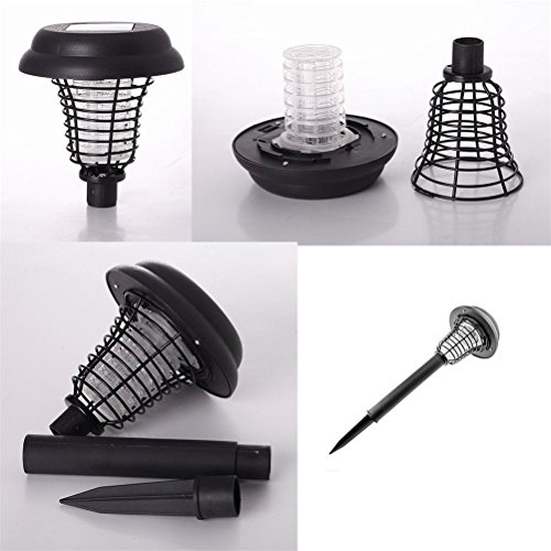 Insektenvernichter Solarbetriebene, Solar LED Outdoor Lampe, 2 in 1 Mückenvernichter und Garten-Leuchte, IP64 Wasserdicht Bug Zapper Garten-Licht Insektenlampe ohne Chemie Für Terrasse, Hof von Zuoao - 7