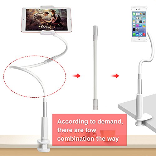 Zilong Flexible Arm Tablet Standplatz, 110cm Schwanenhals Halterung, drehbar 360 Grad Desktop-Ständer, iPad-Halter-Standplatz mit ultra-stabile Bolzen-Klemmplatt - 3