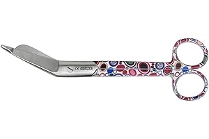 GIMA Forbici per Infermieri, Lister, per Bende, Fantasia Bolle, in Acciaio Inox, Finitura Satinata, Rivestimento in polvere, lunghezza 18 cm