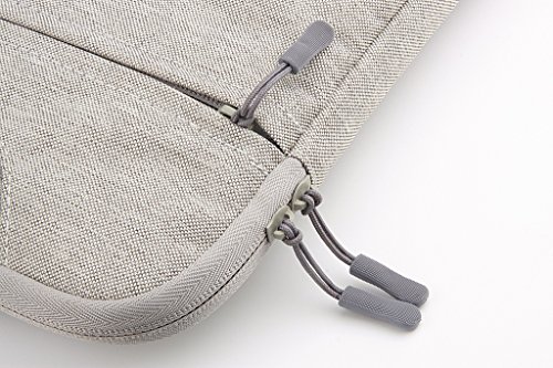 Yvonnelee Hochwertige Nylon Laptop Tasche Notebook Hülle für Apple MacBook Air, Pro, Retina 11/ 11.6/ 12/ 13/ 13.3/ 15 Zoll zum Umhängen mit Henkel Einstellbaren Schulterriemen und Zubehörfach Grau -M - 7