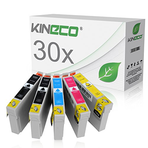 30 Tintenpatronen kompatibel zu Epson T1291 - T1294 für Epson Stylus Office BX 305FW Plus, BX 320FW, BX 525WD, BX 625FWD, BX 935FWD, Stylus SX 420W, SX 525WD, WorkForce WF-7515 - Schwarz je 16ml, Color je 12ml