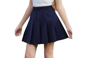 GENERISCH Ragazze Gonna A Pieghe Elastico In Vita A Linea Minigonna Scuola Casual Abiti Per I Bambini