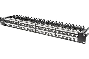 DIGITUS Patch Panel - Modulär - För Keystone-moduler - 19 tum - 48 portar - Skärmad - Rackmontering 1U