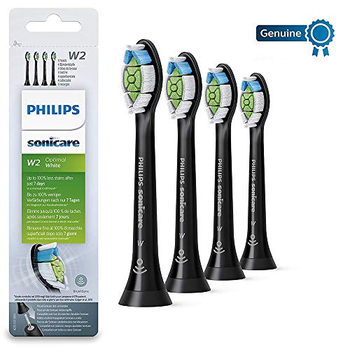 Philips Sonicare optimale Blanc DiamondClean Brushsync activée Têtes de remplacement, Noir, Lot de 4