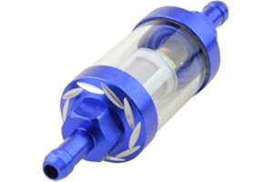 ‎GOOFIT GOOFIT Blue Inline Kraftstofffilter Gas Kraftstofffilter Metall CNC Ersatz für Motorrad Scooter Dirtbike