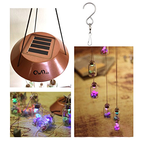 Ownuzz Leichte Wind Chimes Solar Light Campanula Wanddekoration Außenleuchten LED-Leuchten solarbetrieben - 5