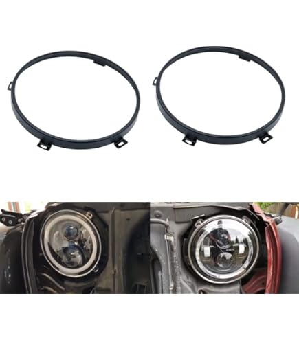 Supports Pour Phares Ronds 7 Pouces LED - Compatibles Jeep JK TJ 2007-2017, Couleur Noire, Métal