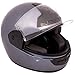 Produktbild Integral Helm Motorrad/Motorrad Kleine Scooter Helm Full Face mit Flip Front Visier, Kinnriemen, herausnehmbares Futter, Top/Front Air Vents & Schutzhülle Silber