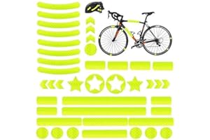 YIKEF Reflective Stickers, 42 Pcs Silver Reflective Decals for Motorcycle, Helmets, Bicycles, Strollers, Wheelchairs (3 Pack)