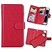 Produktbild Coollee Lederhülle für iPhone 6 Hülle iPhone 6S Ledertasche mit [9 Kartenfach] [Abnehmbare] Schutzhülle Klapphülle Brieftasche PU Leder Etui Slim TPU Silikon Cover, Rot
