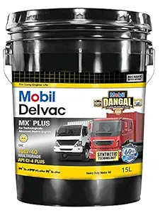 Mobil Delvac MX PLUS 15W-40 API CI-4 PLUS Multigrade Diesel Engine Oil for Trucks (15L)