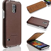 Twoways Handyhlle Samsung Galaxy S5 / S5 Neo - echtes Leder -  HANDGEFERTIGT - Bester Schutz Ihres Handys im Flip