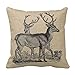 Produktbild Jiayou J Rustic Vintage Line Art Deer Throw Pillow Case 18" * 18"