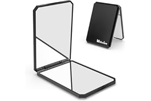 WOBSION Compact Mirror for Purse, Pocket Mirror for Handbag & Travel, Small Makeup Mirrors with Magnification, Portable, Folding, Handheld, Gifts for Women, Black