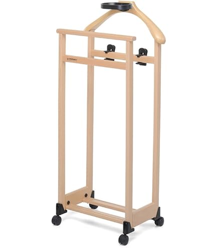 Indossatore Per Camera Da Letto TRIELLO - Legno Massello Con 3 Appendini E Portapantaloni - Foto 10