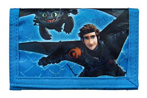 Preisvergleich Produktbild Undercover DRRA7010 - Geldbörse mit Klettverschluss, Geldscheinfach, Münzfach und Kartenfächern, Dreamworks Dragons mit Ohnezahn und Hicks, ca. 8 x 13 x 0,5 cm