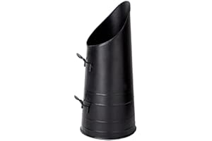 GARD N TOOL Black Iron Coal Bucket Coal Hod Shuttle Log Fireplace Wood Ash Storage UK (Black Coal Scuttle)