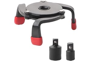 Heavy Duty 3-käke oljefilterskiftnyckel, 50-80 mm justerbar räckvidd med 2 ärmar, legerat stål bilverktyg