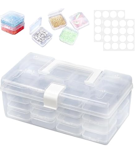 Scatole Organizer Trasparenti - 2 Pezzi, 15 Scomparti Regolabili, Per Piccoli Oggetti