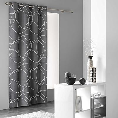 Douceur d'Intérieur Rideau A Oeillets Imprimee Elton, Polyester, Multicolore, 140 cm x 240 cm