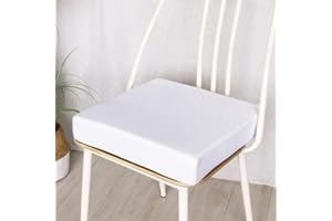 TREER-SHOP Treer Cojín Comfort, Cojín de Asiento de Espuma de Memoria, Cojín de Asiento de Uso Universal para Silla de Ruedas,Cojines Protectores de Espalda (Blanco,40x40x5cm)
