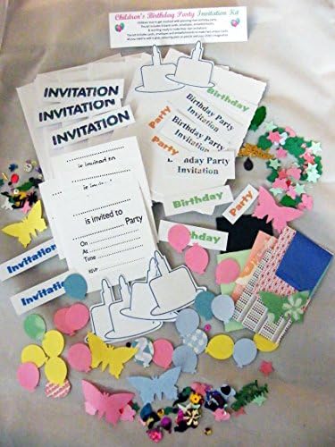 Children's Birthday Party Invitation Kit, Makes 6 invitations, fun to make their own invitations