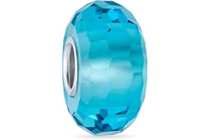 Bling Jewelry Perle De Verre Verre Murano Translucide Pour Femmes Pour Ados .925 Argent Sterling Core Plus De Couleurs