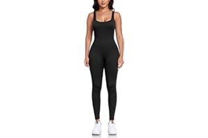 BFACCIA Femme Sans Manches Combinaison Moulante Sexy Extensible Combishorts Couleur Unie Onesie Entraînement Vêtements de Sport Yoga Fitness Course à Pied
