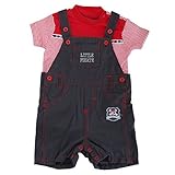 Baby Boys Little Pirate Dungarees And Striped T-Shirt Set