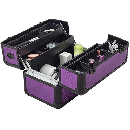 anndora Beauty Case Alu Kosmetikkoffer Werkzeugkoffer – Tragegurt Karo Farbwahl - 6