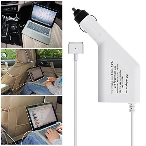 Original iProtect® Auto KFZ Universal Adapter Netzteil Ladegerät 60W für Apple MacBook mit MagSafe 2 Netzanschluss Charger + zusätzlichen USB Anschluss für iPhone / iPad in weiß - 6