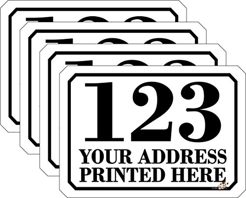 Personalisierter bedruckt Mülltonne Nummer Aufkleber mit Road und Street Name – A5 Vinyl Sammelbehälter Decals – 4 Pack