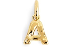 SINGULARU - Charm Letter Organic. Colgante en Plata de Ley 925 con Acabado Baño de Oro 18Kt. Combinable con Collar. Joyas para Mujer. Letras A - Z