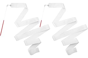 Mr Rex 2 Stück Tanzband Buntes Gymnastik Band mit Stab 2m für Kinder Mädchen Schule und Heimspiel Spielplatz im Freien