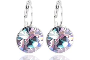 Nobel Silberohrringe Kristalle Damen-Ohrringe mit Klapperverschluß 925 Silber