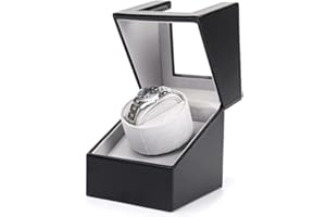 BEAUTYSAY ABC Watch Winder, Automatic Watch Winder Box, Single Watch Winders for 1 Watches with Quiet Motor, Automatic Watch Display Storage Rotating Watch Box for Mechanical Watches, Battery Powered or AC Adapter