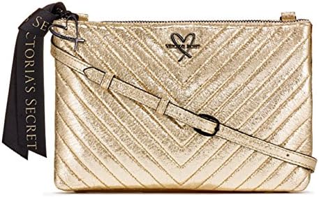 VICTORIA'S SECRET New Glam Quilted Crossbody Bag Handbag - Metallic Gold
