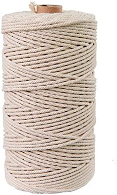 ZAMAC Pure Cotton Cord Rope DIY Handmade Knitted Thick Thin Durable Household Decoration(3mm/4mm)