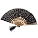 Produktbild Nordvpn Frauen Hand Seide Folding Fans mit Bambusrahmen * 1 (Schwarz Braun)