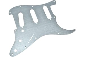 KAISH Battipenna per chitarra in metallo ST Strat SSS, a 11 fori, in alluminio, per Stratocaster/Stratocaster/Stratocaster, colore: argento