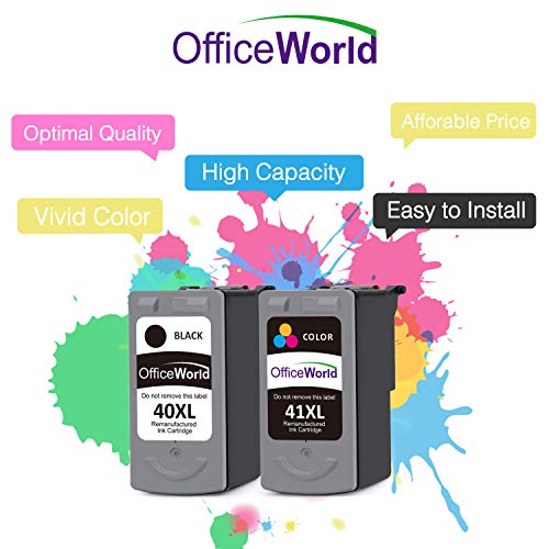 OfficeWorld Remanufacturados Canon PG-40 CL-41 Cartuchos de tinta 1 Negro y 1 Tricolor Compatible con Canon PIXMA iP1200 iP1300 iP1600 iP2200 iP2500 MP140 MP150 MP160 MP170 MP180 MP210 MP220 MP450 MP460 MP470 MX300 MX310 Impresora reviews OfficeWorld Remanufacturados Canon PG-40 CL-41 Cartuchos de tinta 1 Negro y 1 Tricolor Compatible con Canon PIXMA iP1200 iP1300 iP1600 iP2200 iP2500 MP140 MP150 MP160 MP170 MP180 MP210 MP220 MP450 MP460 MP470 MX300 MX310 Impresora