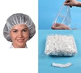 Einweg Duschhaube - 100 Stücke Haar Einweg Duschhaube Badekappe für Friseursalon bearbeitet Haarschutz Haarhaube für Salon, Spa, Reise, Hotel, Dusche