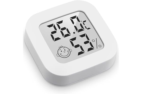 Mini Thermomètre Hygromètre Intérieur Digital à Haute Précision, Moniteur de Température et Humidimètre, Thermo Hygromètre Indicateur du Niveau de Confort