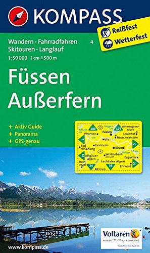 Download Füssen, Außerfern: Wander-, Rad-, Skitouren- und Langlaufkarte. Mit Panorama. GPS-genau. 1:50.000